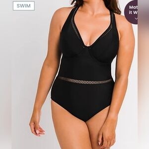 Curvy Kate One Piece Swim Suit, Black, Size 34H (UK Bra sizing)